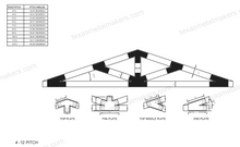 Load image into Gallery viewer, 6x6 Structural Design Timber Truss Brackets for 6x6 Posts, 6&quot; Timber Truss Brackets, 6x6 Fan Bracket