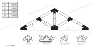 Structural Design Timber Truss Brackets for 6x6 Posts, 6" Timber Truss Bracket