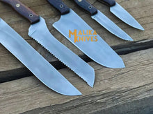 Load image into Gallery viewer, Malika Ultimate Kitchen Knife Set: Premium All-in-One Collection with Custom Leather Carrying Case - Perfect for Home Chefs &amp; Culinary Enthusiasts-0204