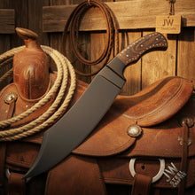 Load image into Gallery viewer, Hand-Forged High Carbon Steel Bowie Knife – 13-Inch Trailing Point