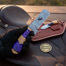 Load image into Gallery viewer, Purple Resin Bull Cutter Knife Set for Ranch Work and Collecting