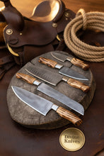 Load image into Gallery viewer, Pakka Wood Handle Chef &amp; Santoku Knife Set – 5 Pieces