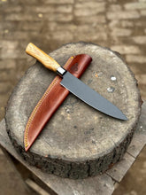 Load image into Gallery viewer, 8-Inch Chef Knife — Black-Finished Blade with Choice of Designer Handle (Rosewood, Olive Wood, or Resin Options)