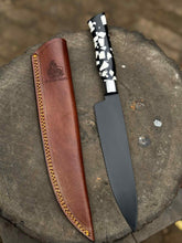 Load image into Gallery viewer, 8-Inch Chef Knife — Black-Finished Blade with Choice of Designer Handle (Rosewood, Olive Wood, or Resin Options)