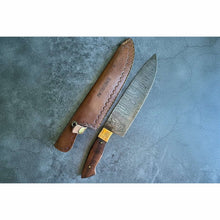 Load image into Gallery viewer, 8-Inch Gyuto Chef Knife — Damascus Steel with Rosewood Handle (Hand-Forged)