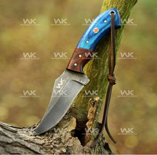 Load image into Gallery viewer, Blue &amp; Rosewood Handle Cowboy Belt Knife for Ranch Work and Collecting