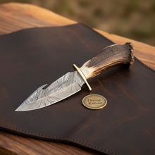 Load image into Gallery viewer, Crown Stag Damascus Gut Hook Knife for Hunting and Field Dressing