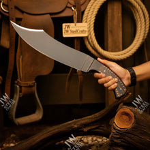 Load image into Gallery viewer, Hand-Forged High Carbon Steel Bowie Knife – 13-Inch Trailing Point
