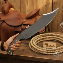 Load image into Gallery viewer, Hand-Forged High Carbon Steel Bowie Knife – 13-Inch Trailing Point