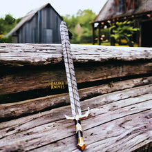 Load image into Gallery viewer, Damascus Medieval Arming Sword with Leather sheath-906