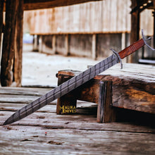 Load image into Gallery viewer, Custom Viking Sword With Damascus Pummel &amp; Guard-910