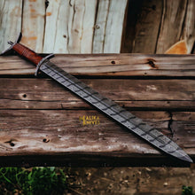 Load image into Gallery viewer, Custom Viking Sword With Damascus Pummel &amp; Guard-910
