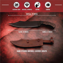 Load image into Gallery viewer, Hand-Forged High Carbon Steel Bowie Knife – 13-Inch Trailing Point