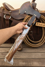 Load image into Gallery viewer, Damascus Steel Bearded Bushcraft Axe for Camping and Woodcraft