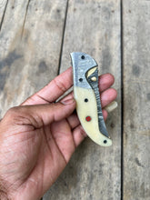 Load image into Gallery viewer, Frontrunner Camel Bone folding knife with Leather Sheath