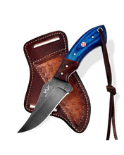 Load image into Gallery viewer, Blue &amp; Rosewood Handle Cowboy Belt Knife for Ranch Work and Collecting