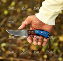 Load image into Gallery viewer, Blue &amp; Rosewood Handle Cowboy Belt Knife for Ranch Work and Collecting