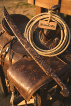 Load image into Gallery viewer, Handmade Shashka Sword 24” – Caucasian Saber Style Curved Blade with Engraved Scabbard
