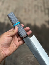 Load image into Gallery viewer, Japanese Gyuto Chef Knife 8” – Kurouchi Finish Blade with Wa Handle, Traditional Meiji Style
