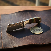 Load image into Gallery viewer, Camo Resin Rasp Bull Cutter Knife with Broad Fixed Blade