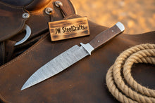 Load image into Gallery viewer, European Carving Knife Damascus Blade Wooden Handle Fixed Blade Tool