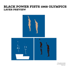 Load image into Gallery viewer, Black Power Fists 1968 Olympics 3 Layer Stencil Set