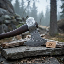 Load image into Gallery viewer, Hand Forged Damascus Steel Hatchet Hawks Tomahawk Axe Rose Wood