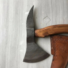 Load image into Gallery viewer, Camping Axe Damascus Steel 20 Inch Rosewood Handle with Leather Sheath