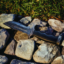 Load image into Gallery viewer, Handforged Damascus Bowie Knife Micarta Handle