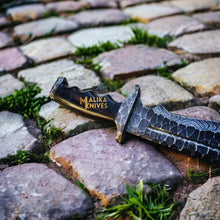 Load image into Gallery viewer, Handforged Damascus Bowie Knife Micarta Handle