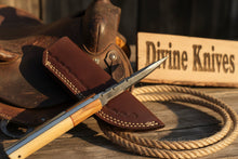 Load image into Gallery viewer, Bone and Wood Accent Damascus Knife Built for Field Dressing