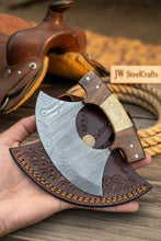 Load image into Gallery viewer, Custom Ulu Knife Damascus Steel Blade Efficient Kitchen Knife
