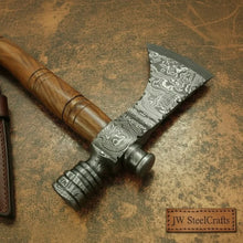 Load image into Gallery viewer, Damascus Smoking Axe Straight Handle 19 Inch