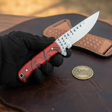 Load image into Gallery viewer, Red Swirl Resin Rasp Skinner with Distinctive Red Swirl Handle