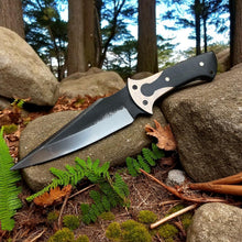 Load image into Gallery viewer, D2 Steel Hunting Knife with G10 Handle &amp; Leather Sheath