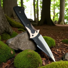 Load image into Gallery viewer, D2 Steel Hunting Knife with G10 Handle &amp; Leather Sheath