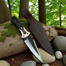 Load image into Gallery viewer, D2 Steel Hunting Knife with G10 Handle &amp; Leather Sheath