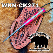 Load image into Gallery viewer, Textured Spear Point Dagger Knife with Pink Resin Handle for Hunters and Outdoor Users