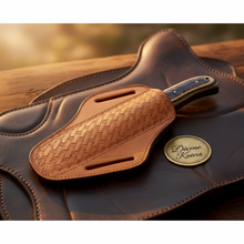 Load image into Gallery viewer, Dual-Tone Pakkawood Bone Bull Cutter with Stacked Handle Design