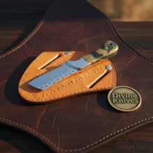 Load image into Gallery viewer, Camo Resin Rasp Bull Cutter Knife with Broad Fixed Blade