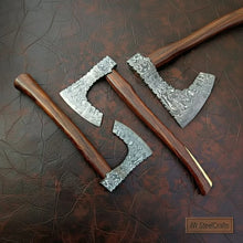 Load image into Gallery viewer, Custom Handmade Bearded Viking Axe with Damascus Steel Blade and Hardwood Handle | JW SteelCrafts