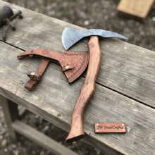 Load image into Gallery viewer, Camping Axe Damascus Steel 20 Inch Rosewood Handle with Leather Sheath