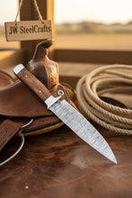 Load image into Gallery viewer, European Carving Knife Damascus Blade Wooden Handle Fixed Blade Tool