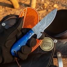 Load image into Gallery viewer, Bull Rider Engraved Bowie Hunter Knife for Ranch and Rodeo Enthusiasts