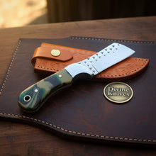 Load image into Gallery viewer, Camo Resin Rasp Bull Cutter Knife with Broad Fixed Blade