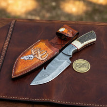 Load image into Gallery viewer, Stag &amp; Bone Handle Gut Hook Skinner Knife for Hunters and Outdoor Users