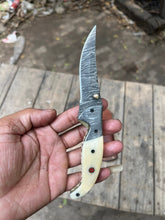 Load image into Gallery viewer, Frontrunner Camel Bone folding knife with Leather Sheath