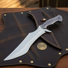 Load image into Gallery viewer, Marbled Micarta Handle Recurve Bowie Knife for Collectors and Display
