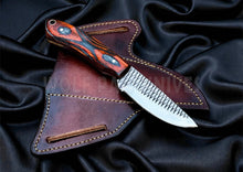 Load image into Gallery viewer, Orange Pakkawood Handle EDC Skinner Knife for Cowboy Style Collectors
