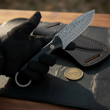 Load image into Gallery viewer, Rosewood Handle Ring Pommel Skinner Knife for Trail and Everyday Use
